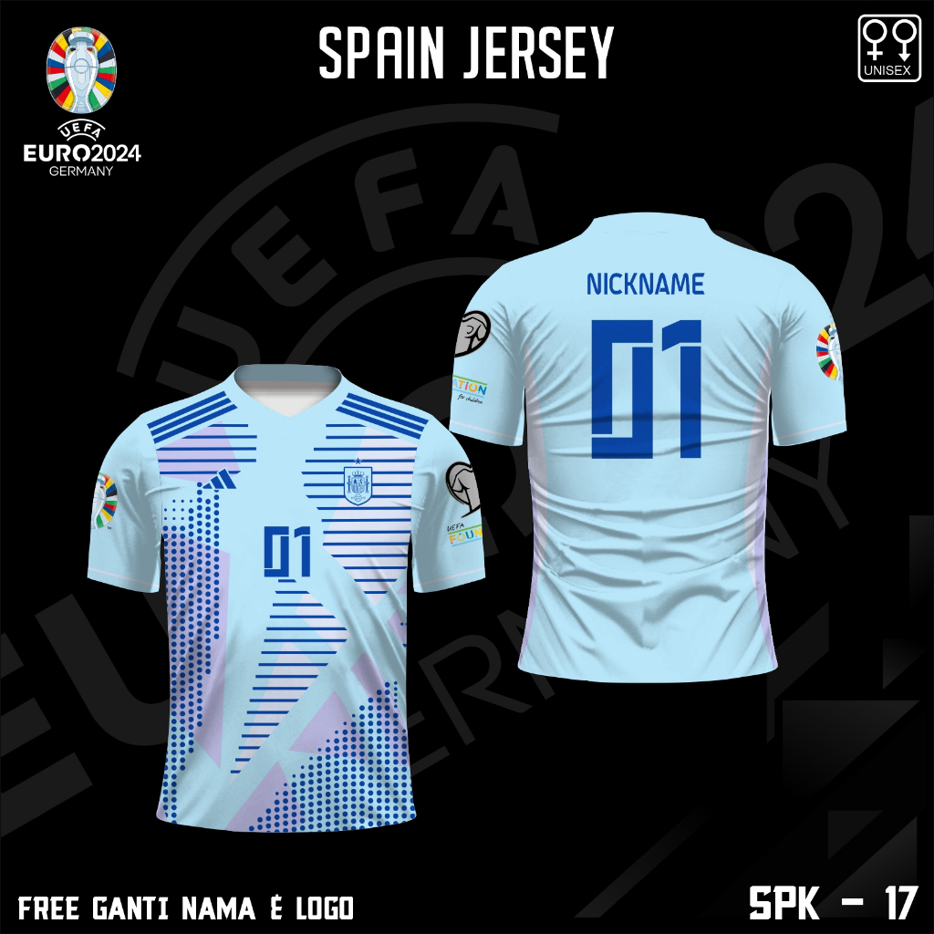 Jersey football kaos kiper bola timnas spanyol baju piala eropa jerman 2024