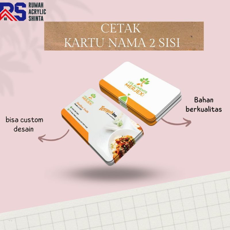 

cetak kartu nama 2 sisi bahan art carton