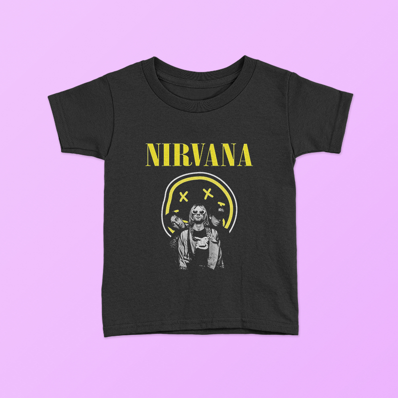 KAOS BAJU ANAK NIRVANA BAND GRUNGE 2 | TSHIRT DISTRO BABY KIDS TEE / BAYI ANAK HITAM LAKI LAKI PEREM