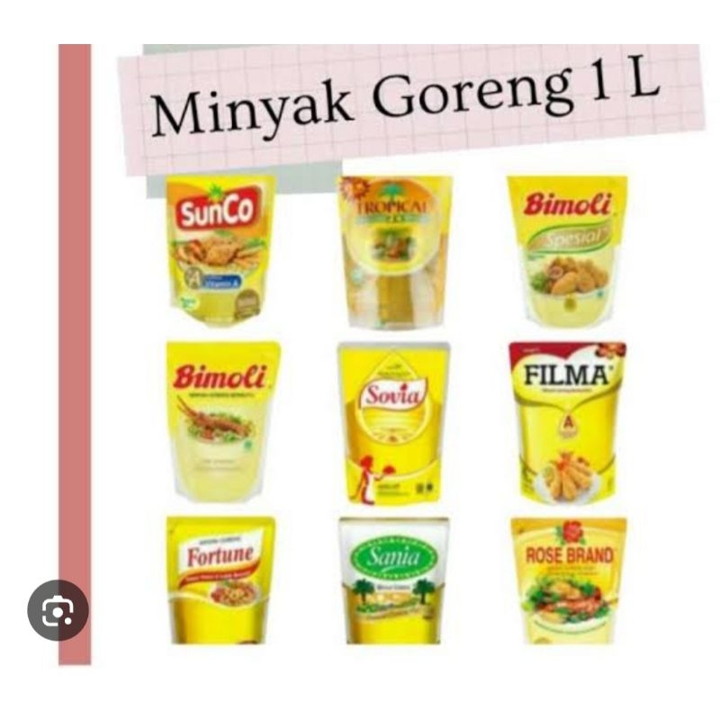 

Minyak goreng 1liter berbagai merek