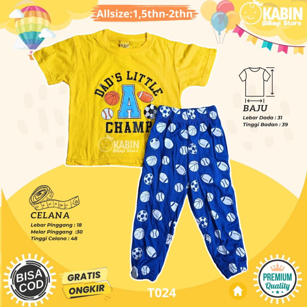 Setelan Anak Pendek Panjang Exist 1,5 Tahun - 2 Tahun