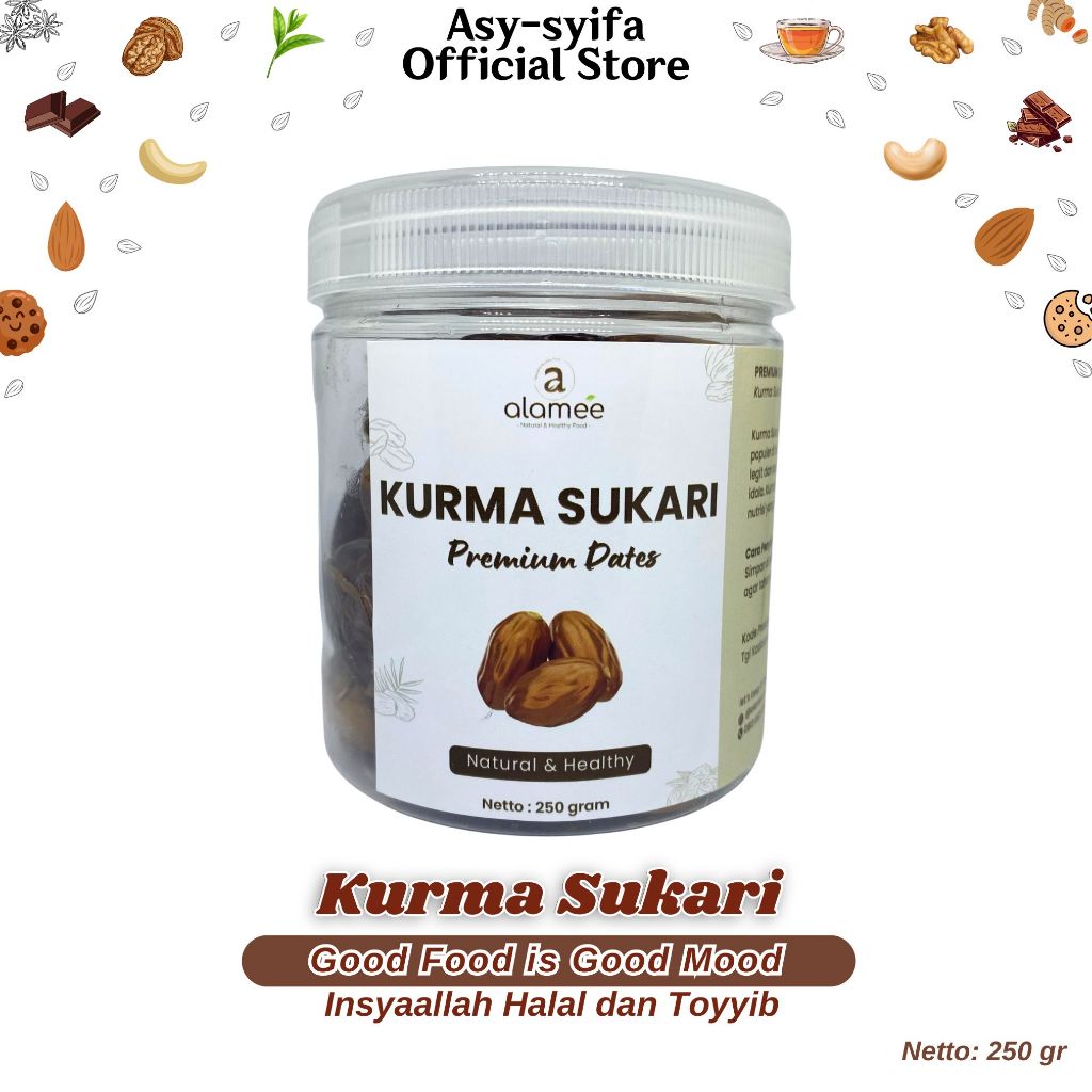 

Kurma Sukari Premium Original 250gr Non Msg Asli Madinah Manis Tanpa Pengawet