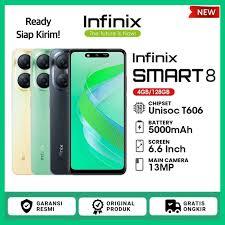 HANDPHONE / HP INFINIX SMART 8 RAM 4GB ROM 128GB READY 4 WARNA BLACK, GOLD, GREEN & WHITE