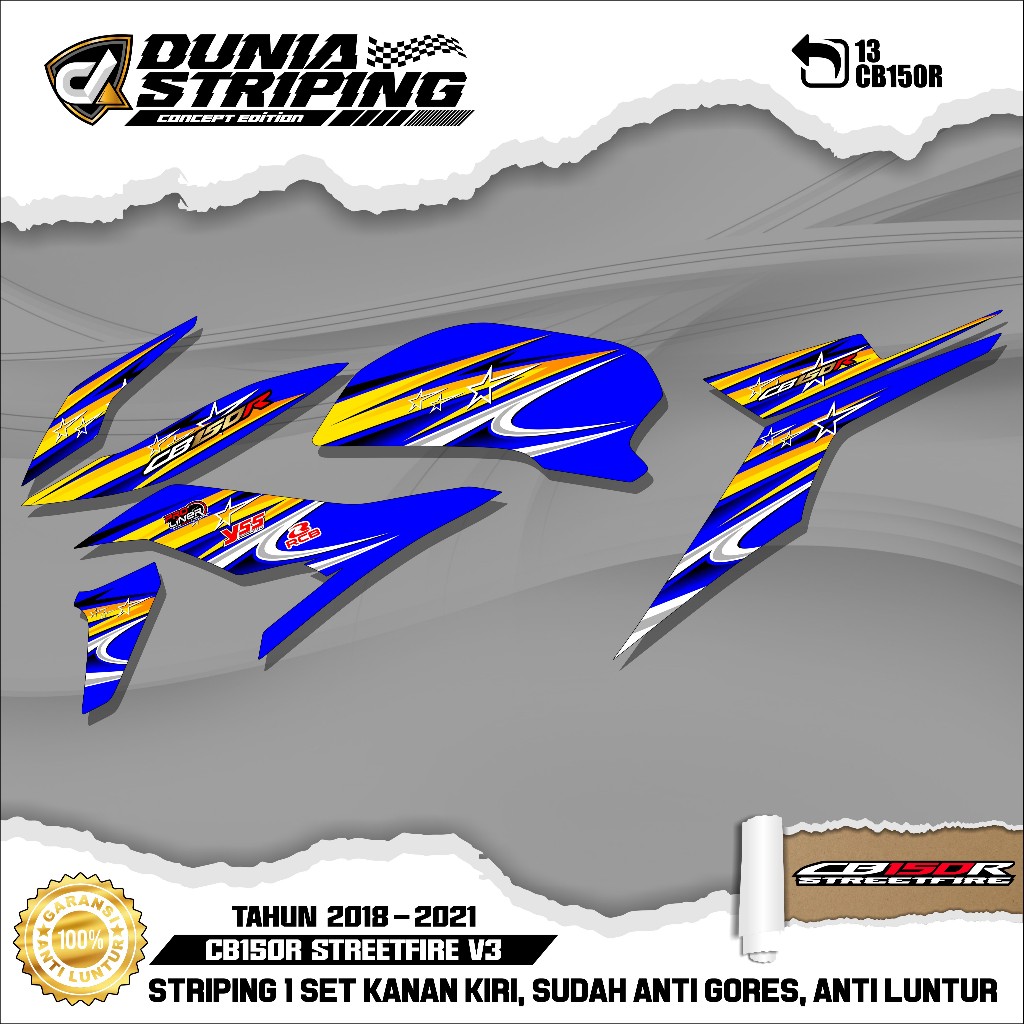 Striping Stiker Lis Variasi CB150R NEW Streetfire 2018/2019/2020