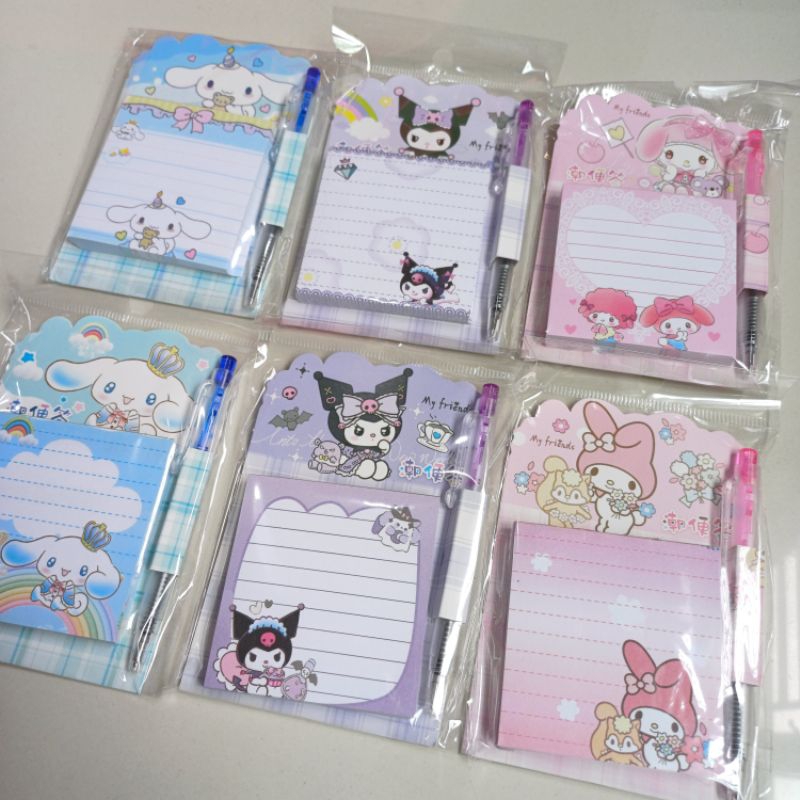 

Sticky Note + Pen Sanrio CINNAMOROLL MY MELODY KUROMI