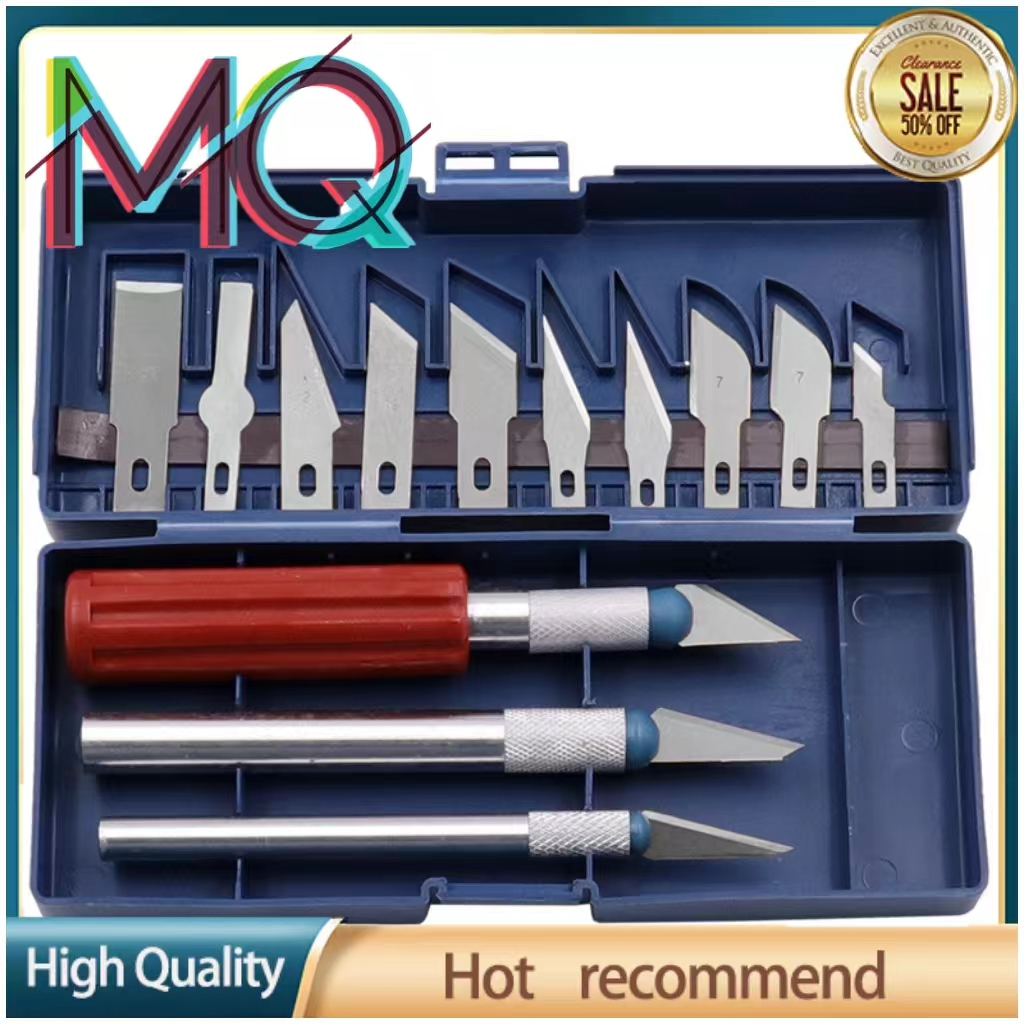

MQ Set Pisau Ukir Seni 13 in 1 Crafting Art Knife with 3 Handle