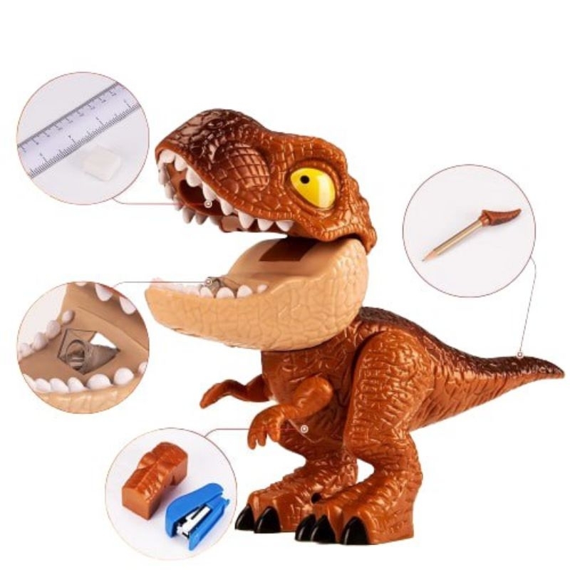 

[capt] Kotak Pensil Dino Peralatan Alat Belajar Serbaguna - Dinosaur Stationery 5 in 1