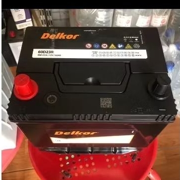 Premium Aki Accu Kering Delkor Mf 60D23R / 55D23R 60 Ah, Dodge Journey, Captiva Bensin Nfl, Camry