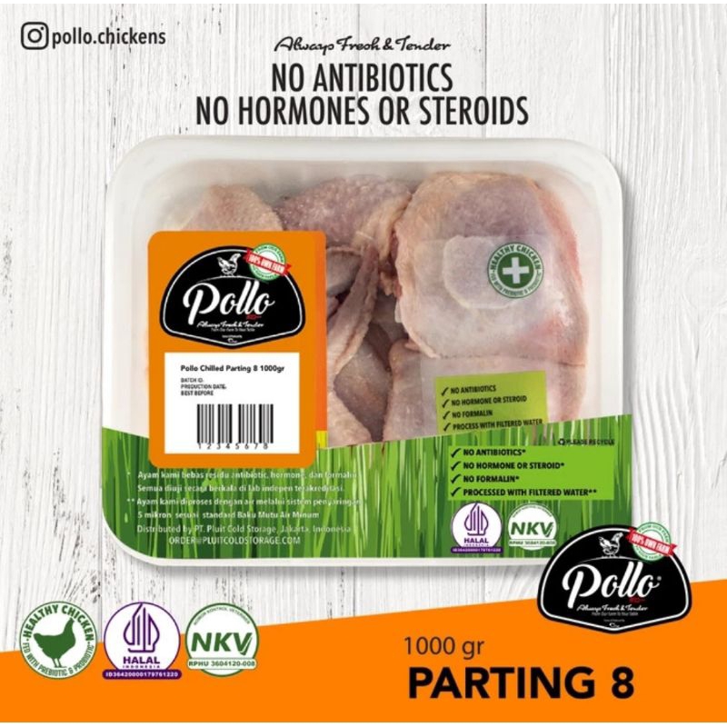 

Pollo Ayam Parting 8/ Pollo ayam potong 8 ( 1kg )