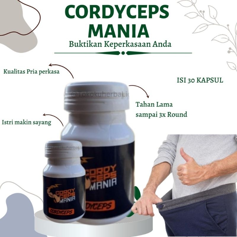 (TERLARIS) Kesehatan Pria Dewasa Suplemen Kesehatan Cordyceps Mania isi 30 Kapsul Untuk Memperbaiki 
