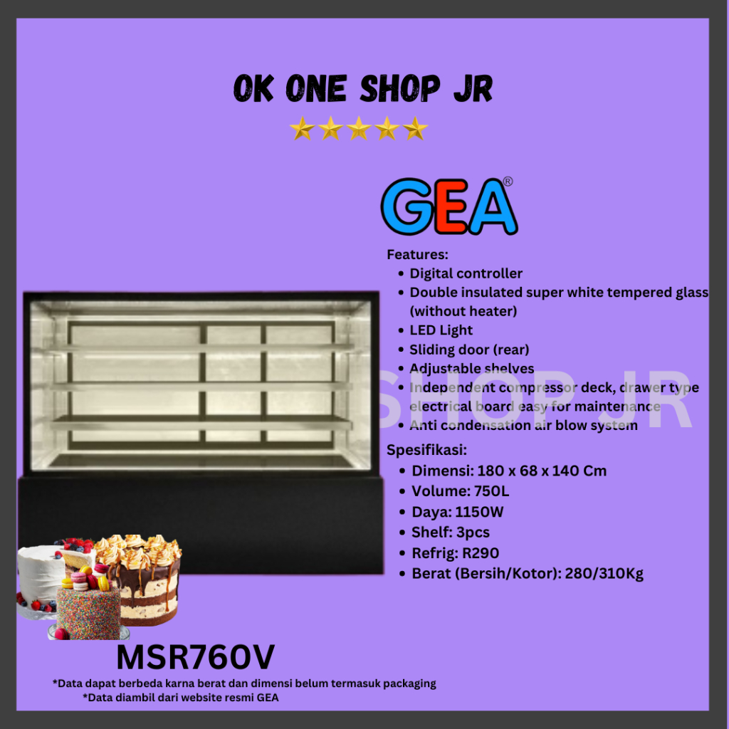 GEA Cake Showcase MSR760V | Cake Showcase MSR760V