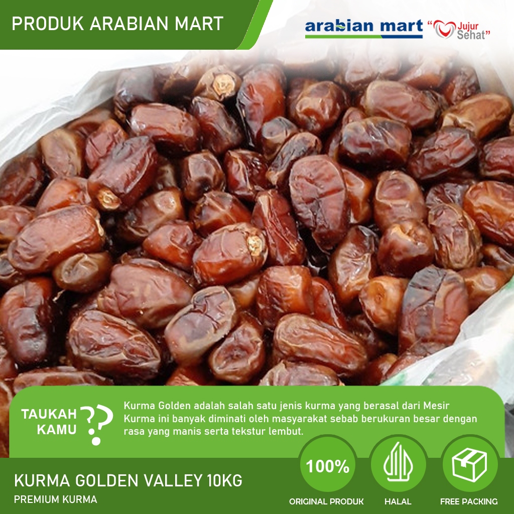 

Kurma Basah Mesir Golden Valley 10kg Kemasan Dus Enak Premium - KURMA GOLDEN VALLEY (DUS) 10KG