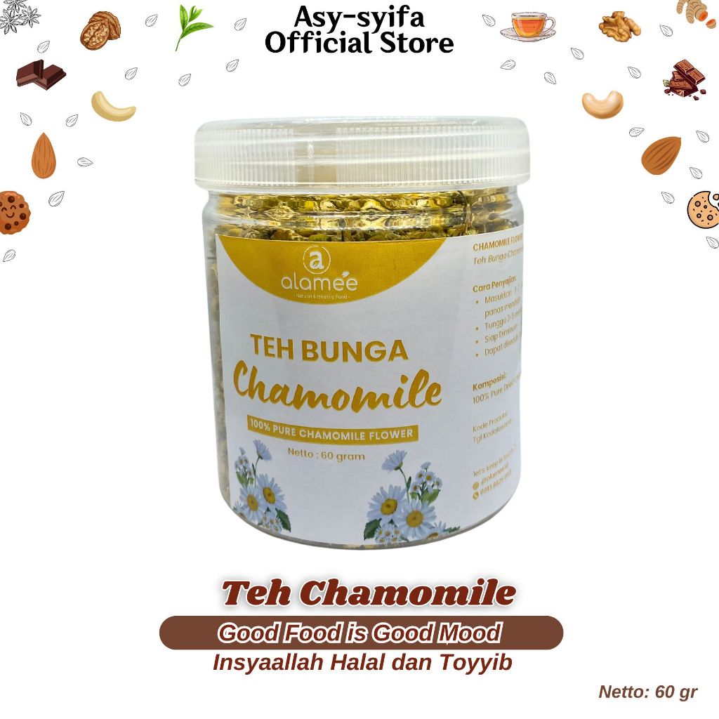 

Teh Chamomile Camomile Tea Flower Kemasan Toples 60 Gr Minuman Herbal Anti Insomnia Kamomile Alami