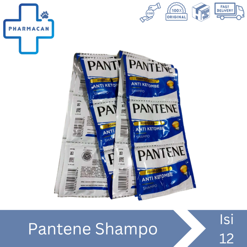 Pantene Shampo - 1 Renceng -12 Sachet |  Shampo Untuk Merawat Rambut Rontok & Ketombe