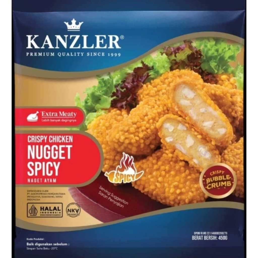 

Kanzler SPICY CRISPY CHICKEN NUGGET 450gr Naget Ayam Pedas