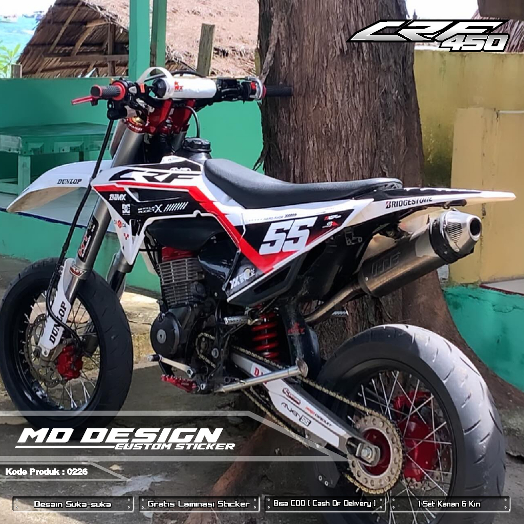 0226 (COD) Sticker Decal CRF 450 FullBody Bebas Request Terbaru - Sticker Premium CRF Terbaru - Stic