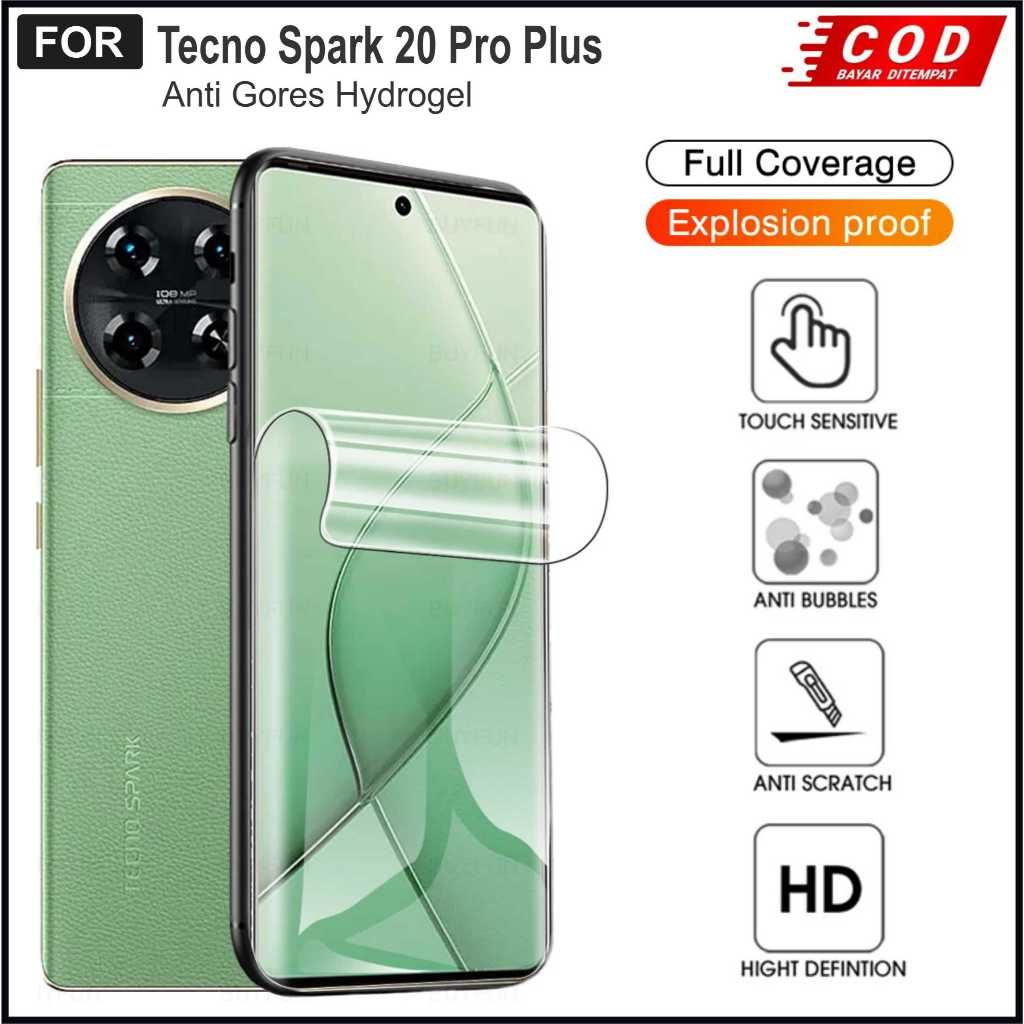 Anti gores Hydrogel Tecno Spark 20 Pro Plus Hydrogel Clear / Hydrogel Matte Anti Glare / Hydrogel Bl