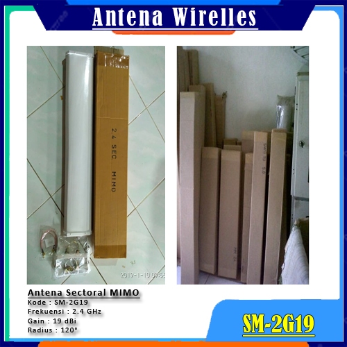 Antena Wirelles Sectoral MIMO 19 dBi 120 2,4 GHz cocok Untuk RocketM2 dan BaseBOX2