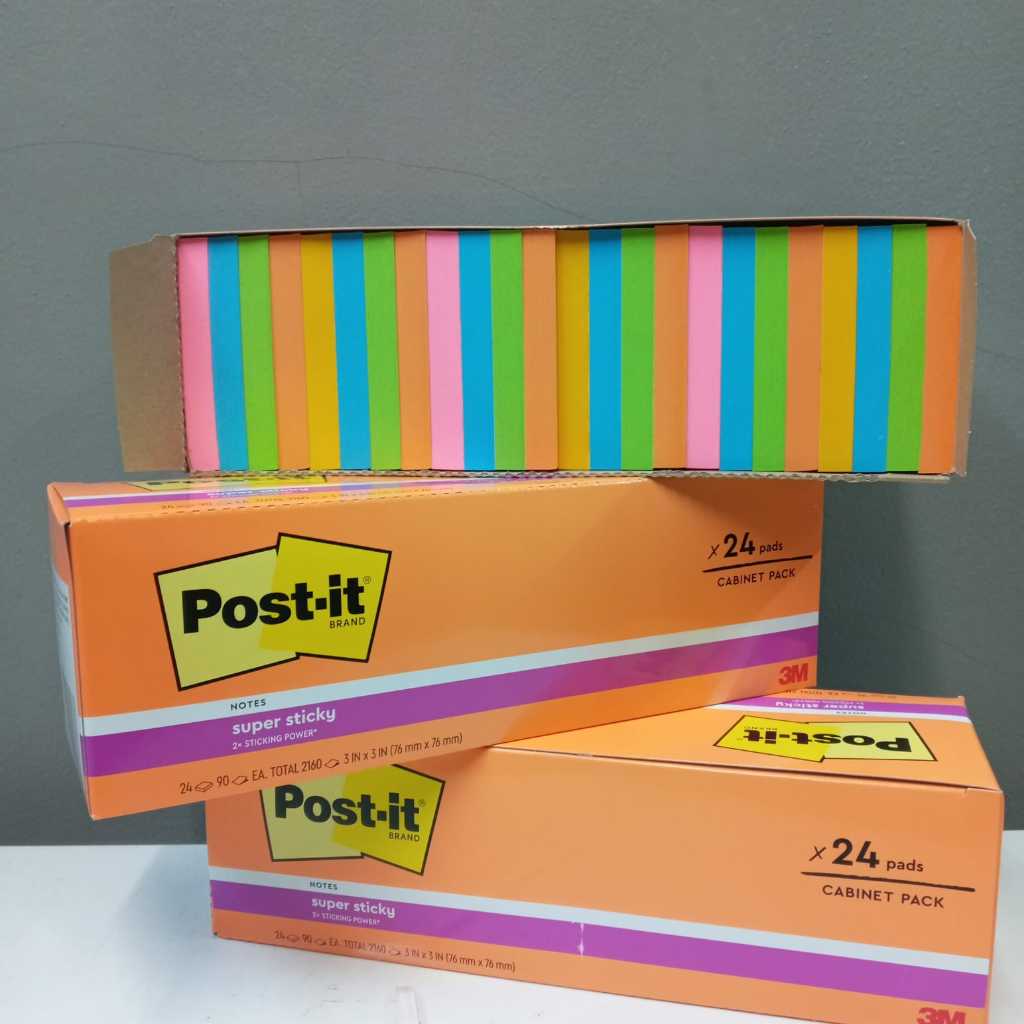 

3M Post It Super Sticky Notes 654-24SSAU 1 box isi 24 pad