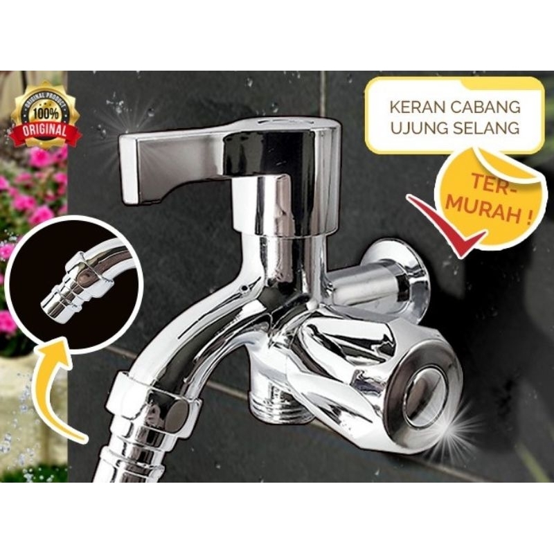 Kran shower chrome / Kran cabang 2 chrome
