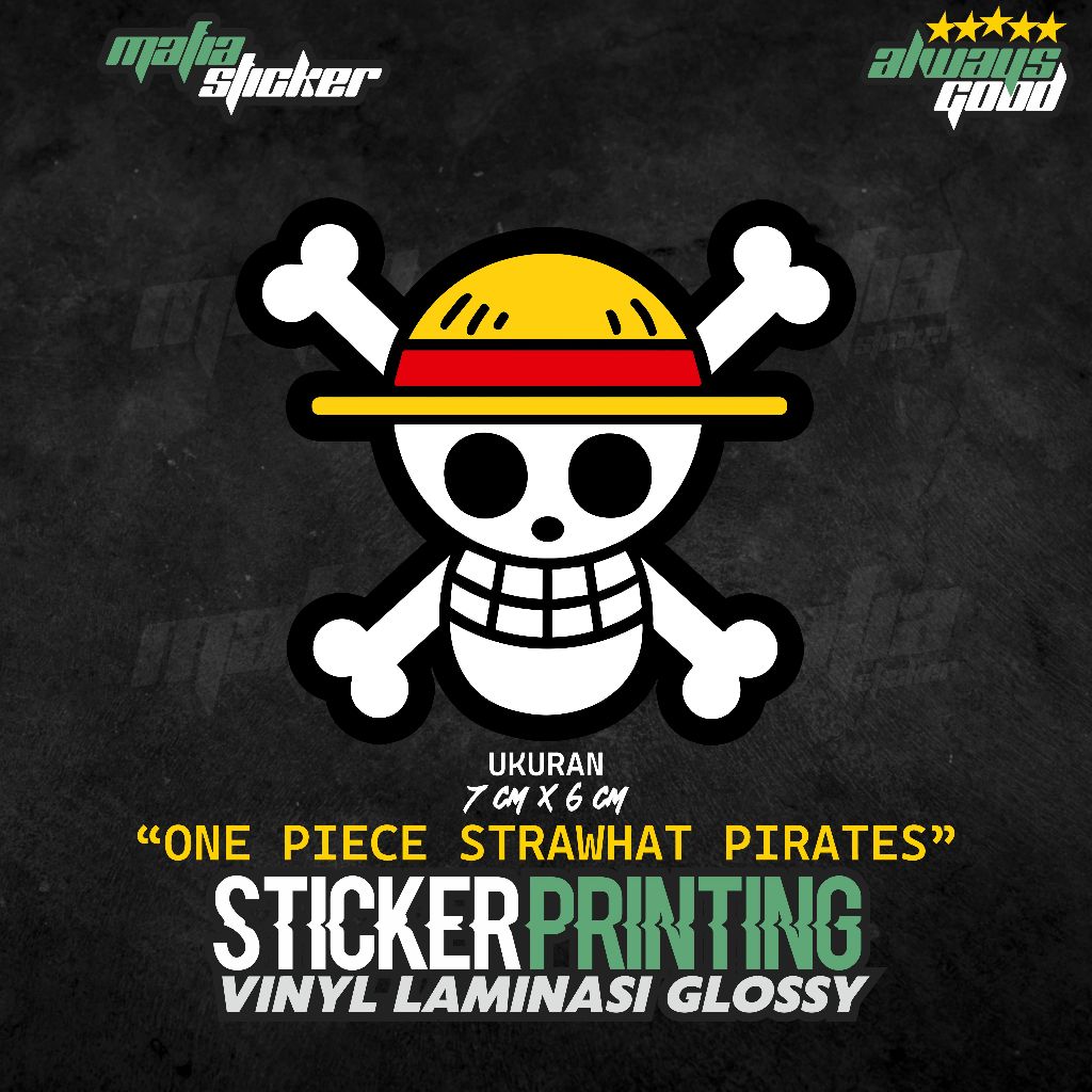 

STICKER/STIKER PRINT CUT ONE PIECE STRAWHAT PIRATE SKULL