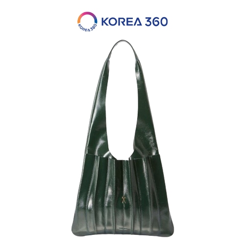 JOSEPH AND STACEY LUCKY PLEATS SHOULDER BAG - KOMBU GREEN