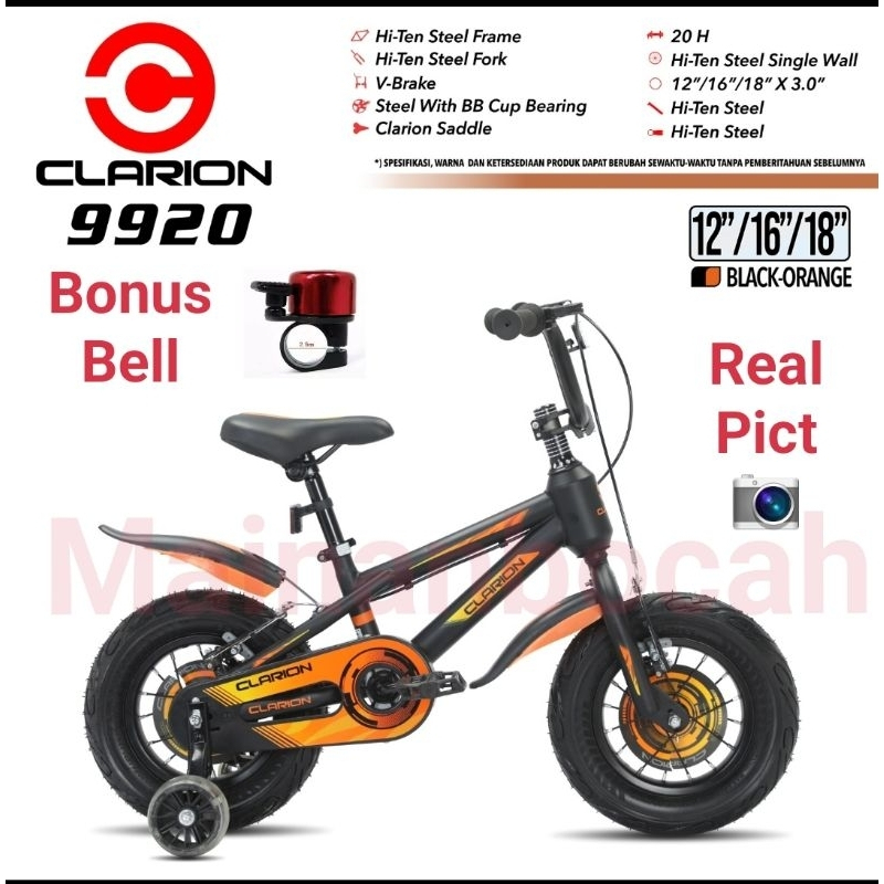 Sepeda Anak BMX clarion 9920 18 Inch Ban Jumbo Musik Lampu clarion