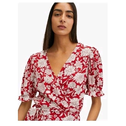 MANGO wrap shirt, size XS, kemeja model kimono, original