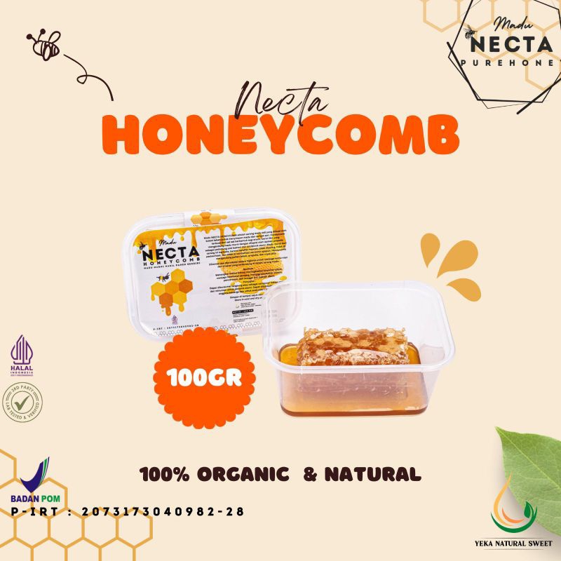 

Madu Necta Purehoney with Honey Comb 100g/Madu Asli/RAW HONEY/100%Natural