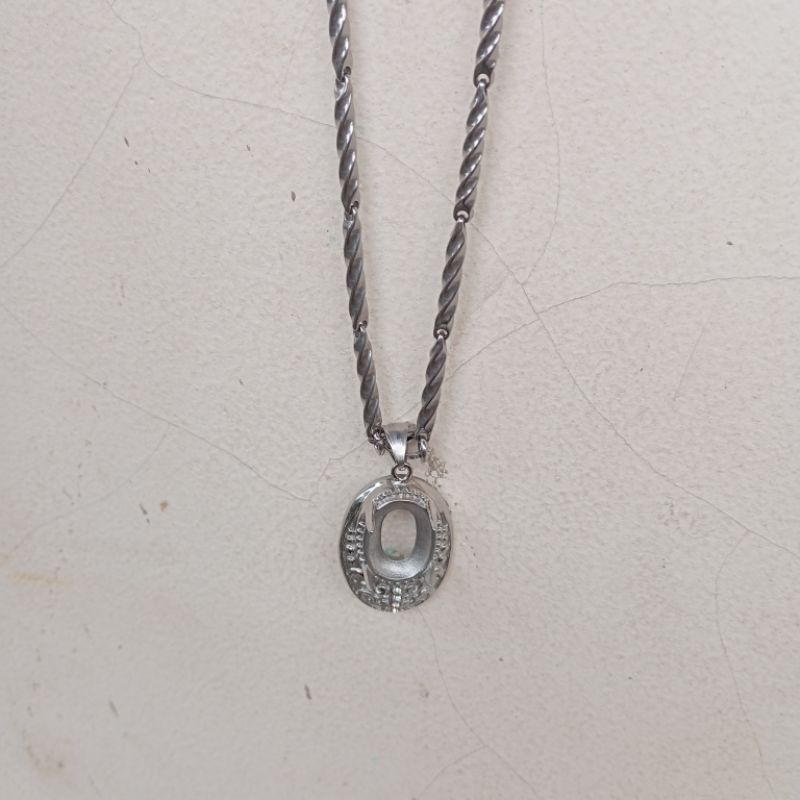 kalung liontin cangkang ring titanium