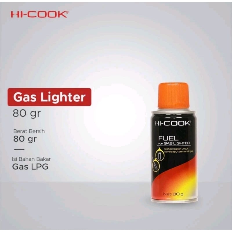 Gas Hi - Cook Isi ulang Korek / Gas isi ulang Pemaitik 80 gram
