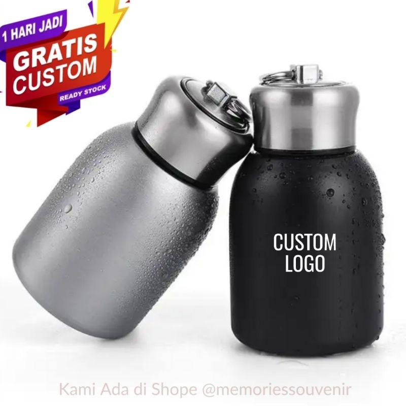 Tumbler Mini Coffee 280ml  stainlees steel Gratis custom Nama / botol air minum tahan panas dan ding