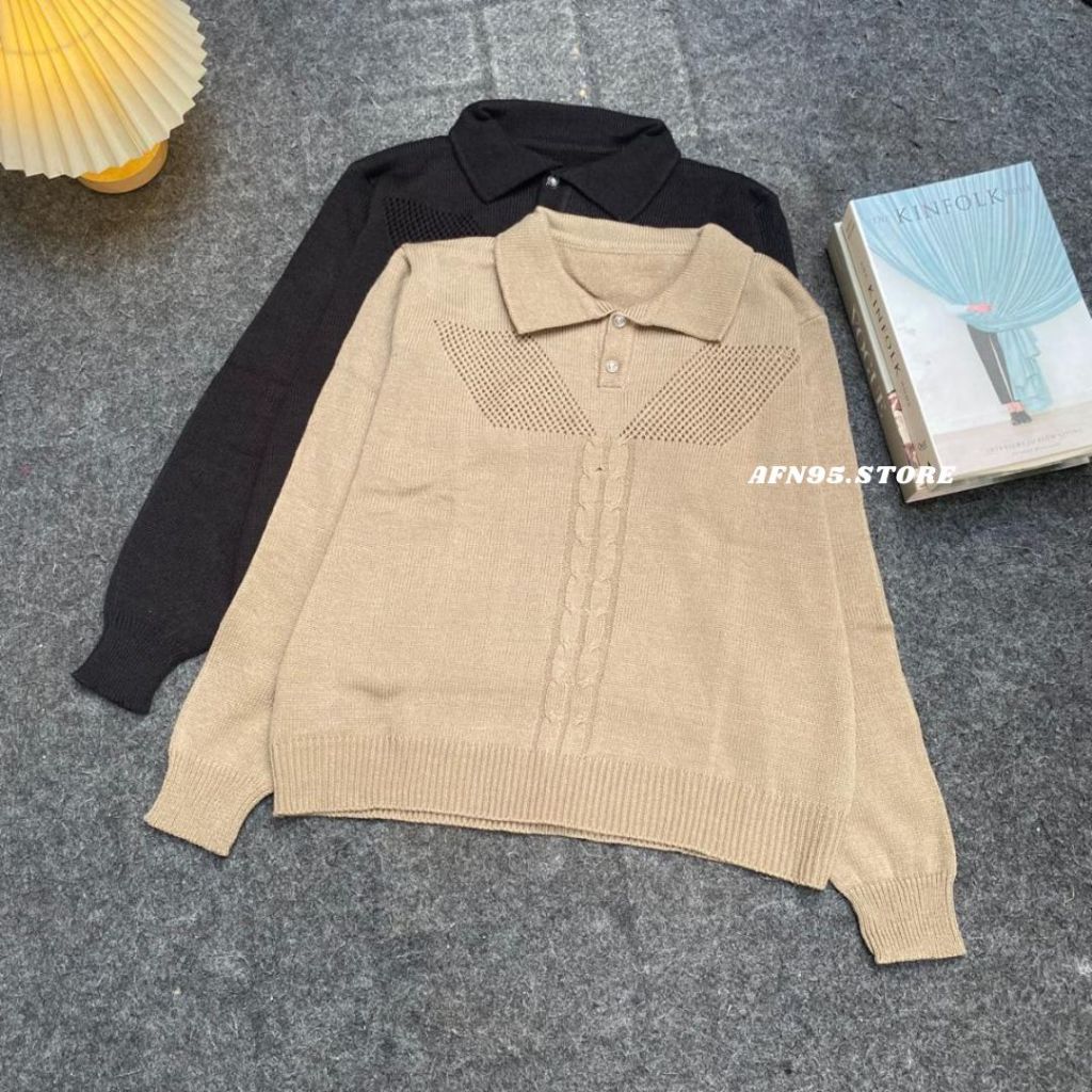 POLO KANCING SWEATER RAJUT SIMPEL KOREA