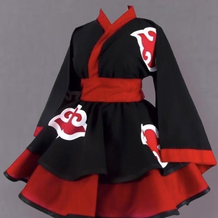 Akatsuki Dress Fullset Anime Naruto Costume Cosplay Anak Dewasa