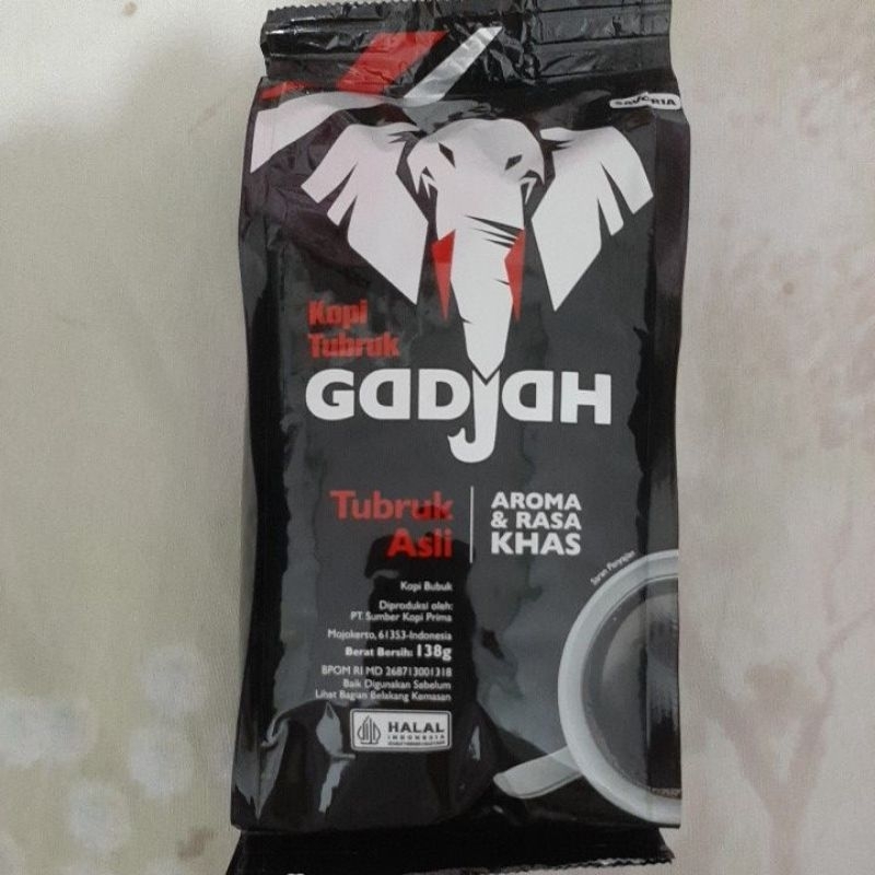 

Kopi Gadjah 138 gram - Kopi Tubruk per pouch