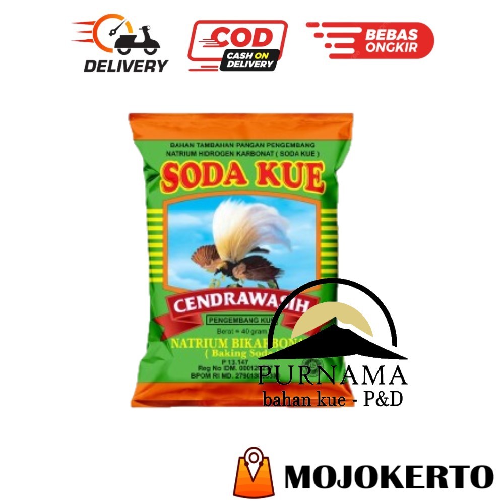 

CENDRAWASIH SODA KUE SACHET 40GR SASET NATRIUM BIKARBONAT BAKING SODA KUE BOLU HALAL