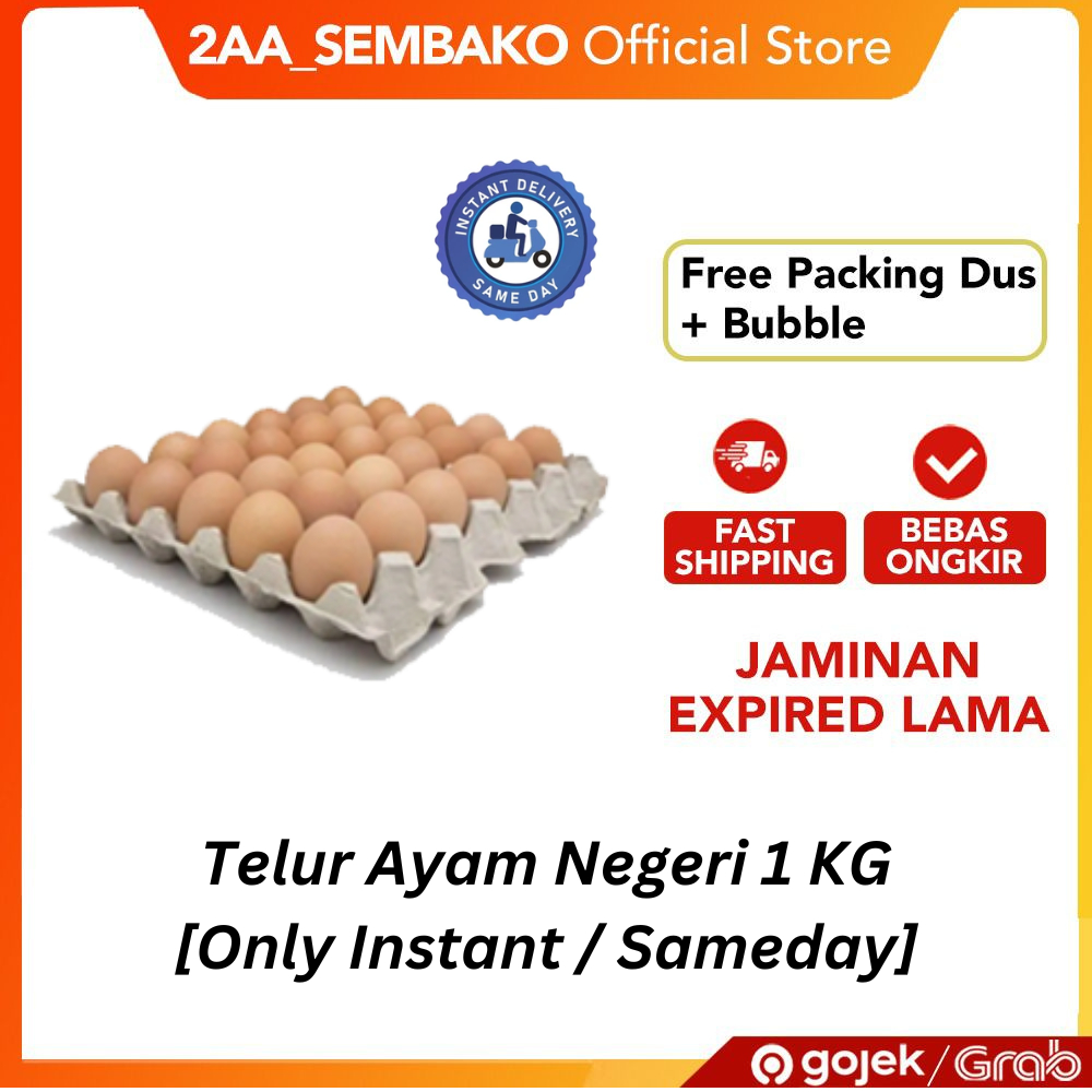 

Telur Ayam Negeri 1 Kg [Hanya Pengiriman Instant dan Sameday]