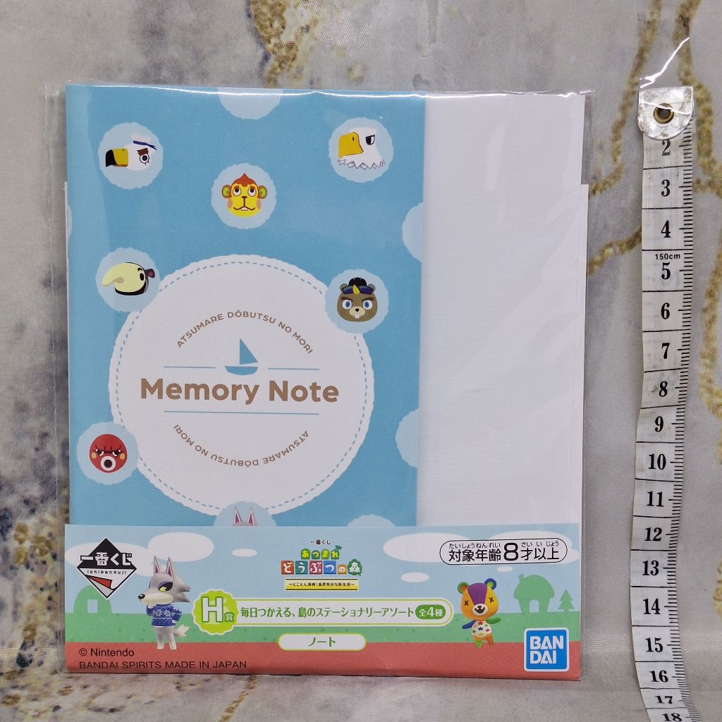 

Animal Crossing Memory Note Memo Blue Ichiban Kuji H Prize 15 cm Buku Tulis Kecil