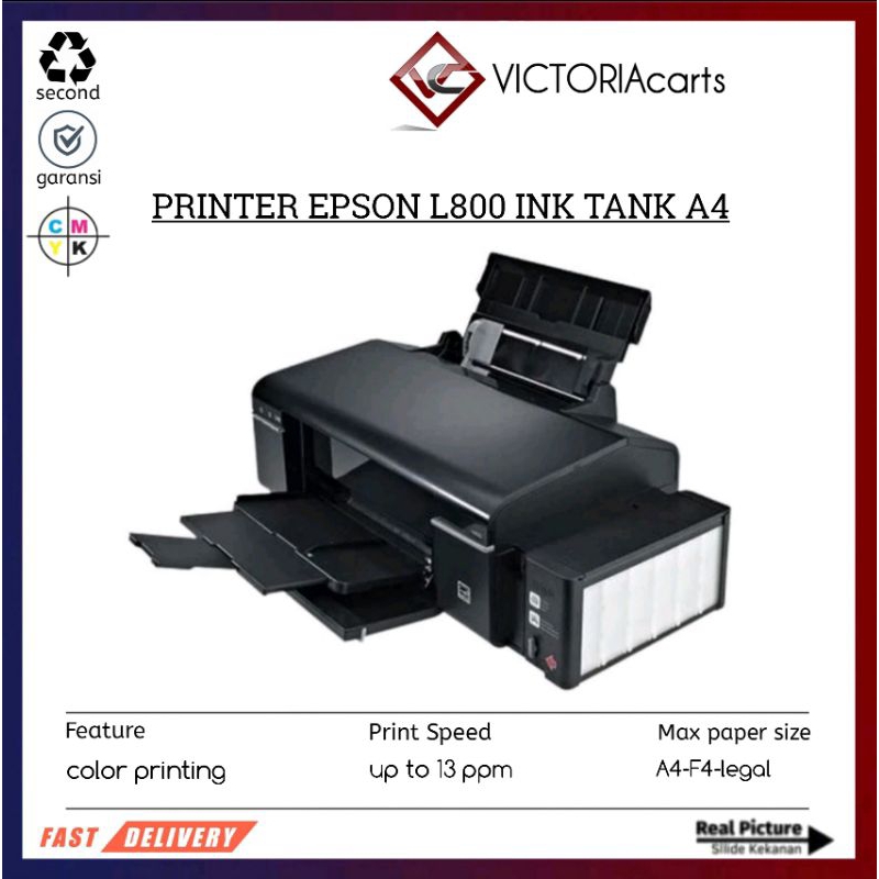 printer epson l800 second berkualitas gratis tinta satu set