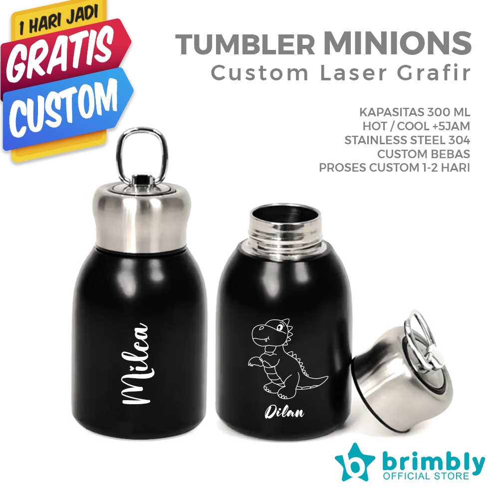 Botol Minum mini 300ml Stainless steel 304 GRATIS CUSTOM NAMA/LOGO | Tumbler travel mini |tumbler mi