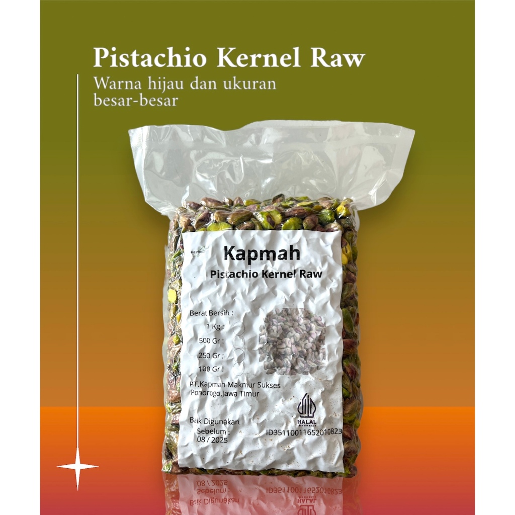 

Pistachio kupas Mentah 1kg x 10Pcs