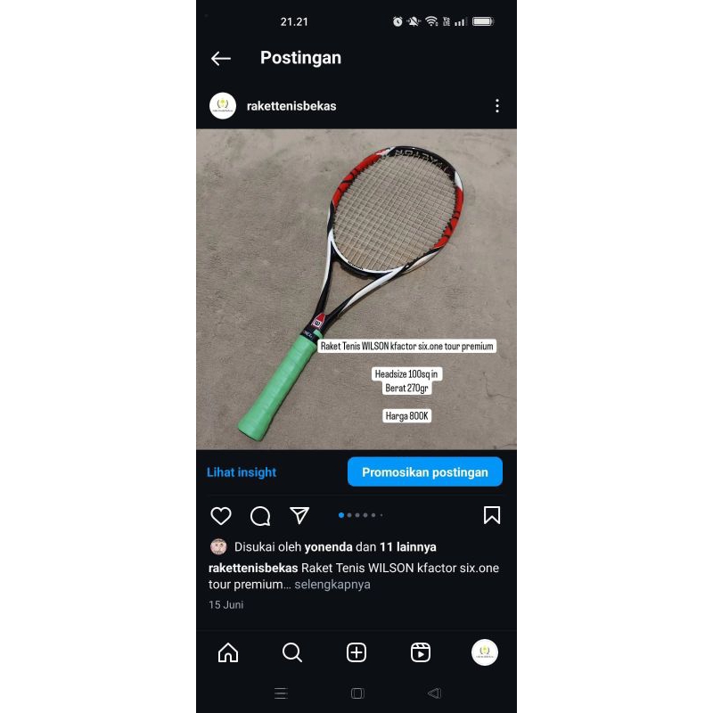 raket tenis wilson kfactor six one tour premium red