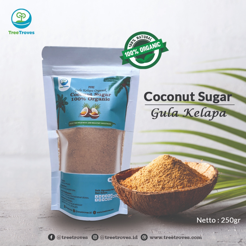 

Gula Kelapa Bubuk Organik 250 Gr Premium Alami / Coconut Sugar / Gula Jawa Bubuk