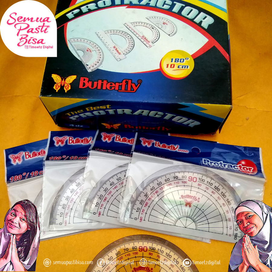 

PENGGARIS BUSUR BUTTERFLY PROTACTOR 180° - 180°/10cm