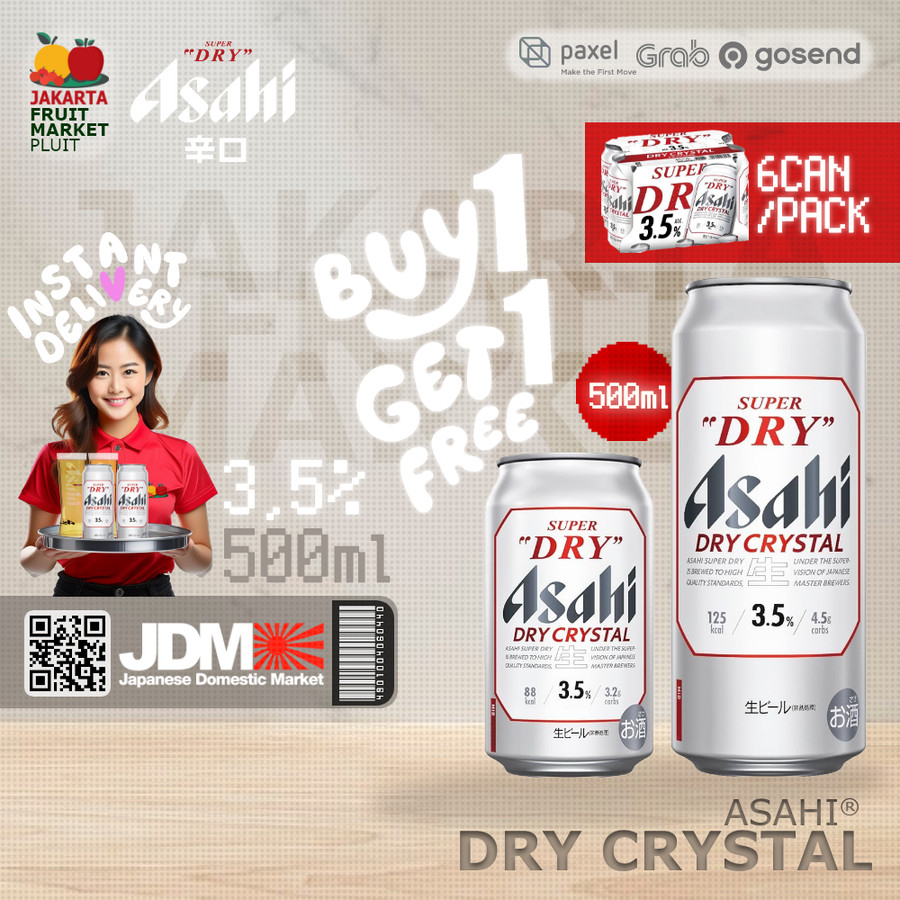 

ASAHI SUPER DRY CRYSTAL minuman jepang mild 3,5%