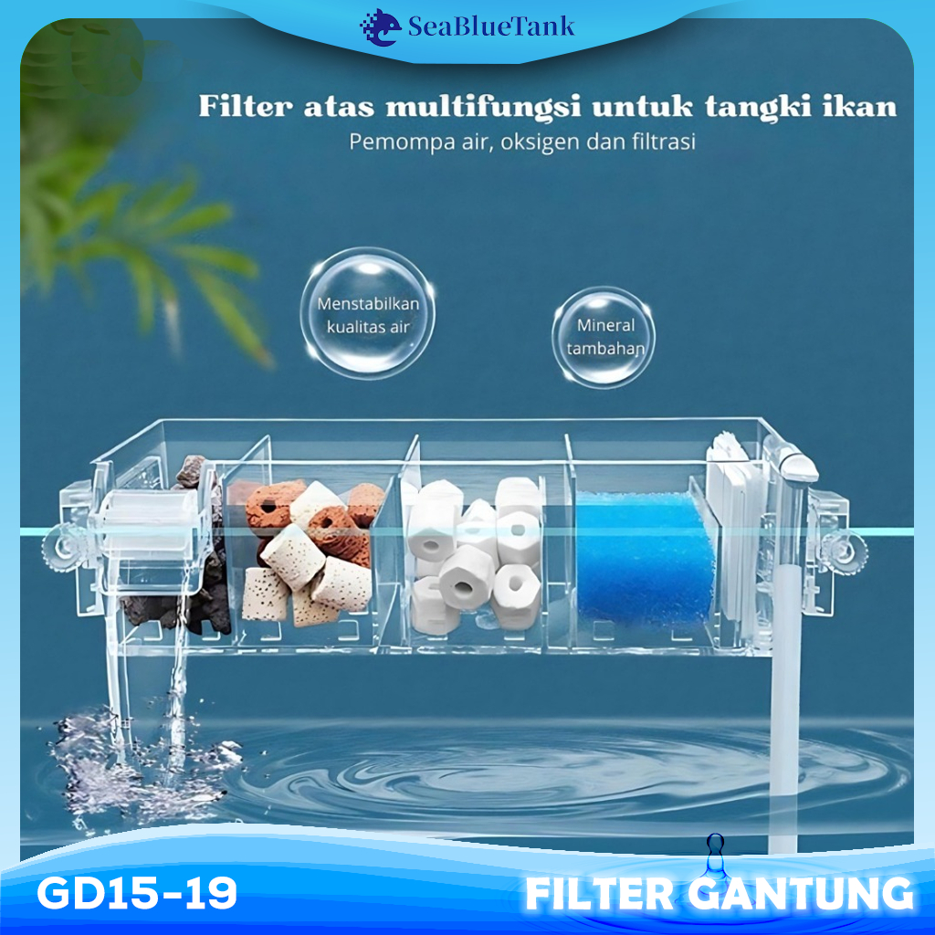 SBT Hanging / GD15 / GD16 / GD17 / GD18 / GD19/ Hang on Filter Aquarium / Filter Gantung Akrilik