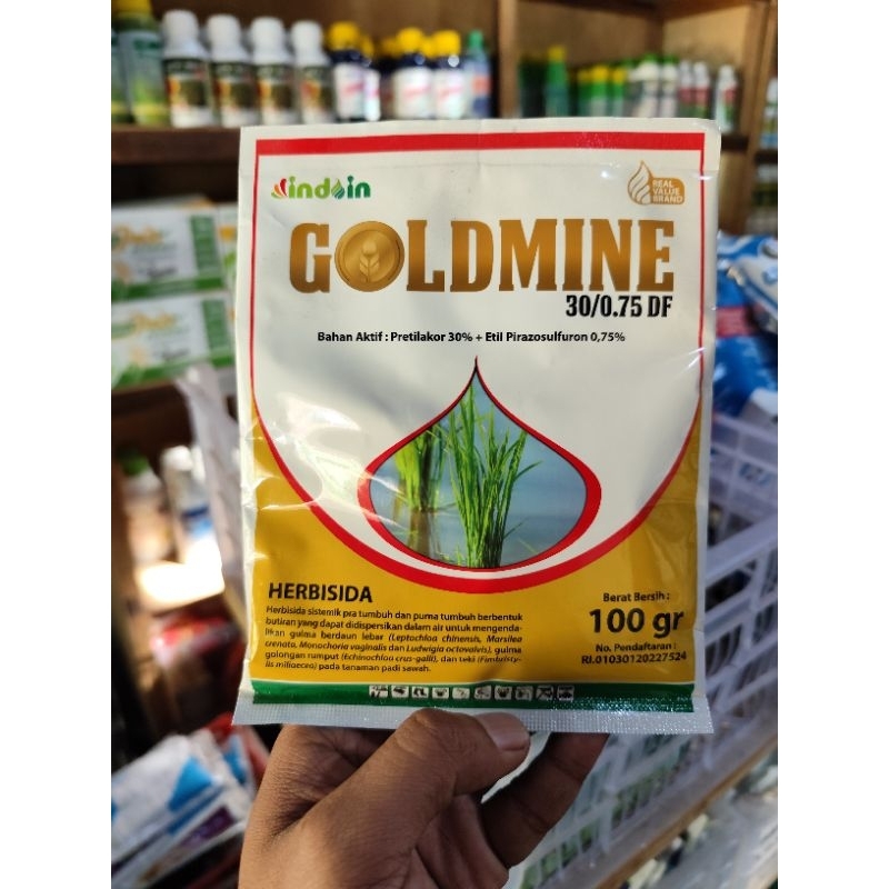 Goldmine 30/0.75 DF 100 Gram Herbisida pembeku biji pada tanaman padi