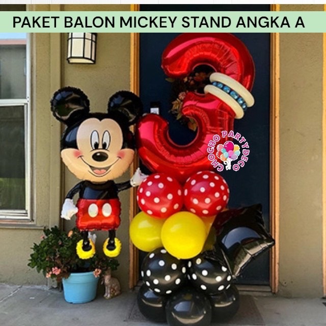 Paket Balon MICKEY MOUSE STAND A / Dekorasi Ulang Tahun Mickey Mouse