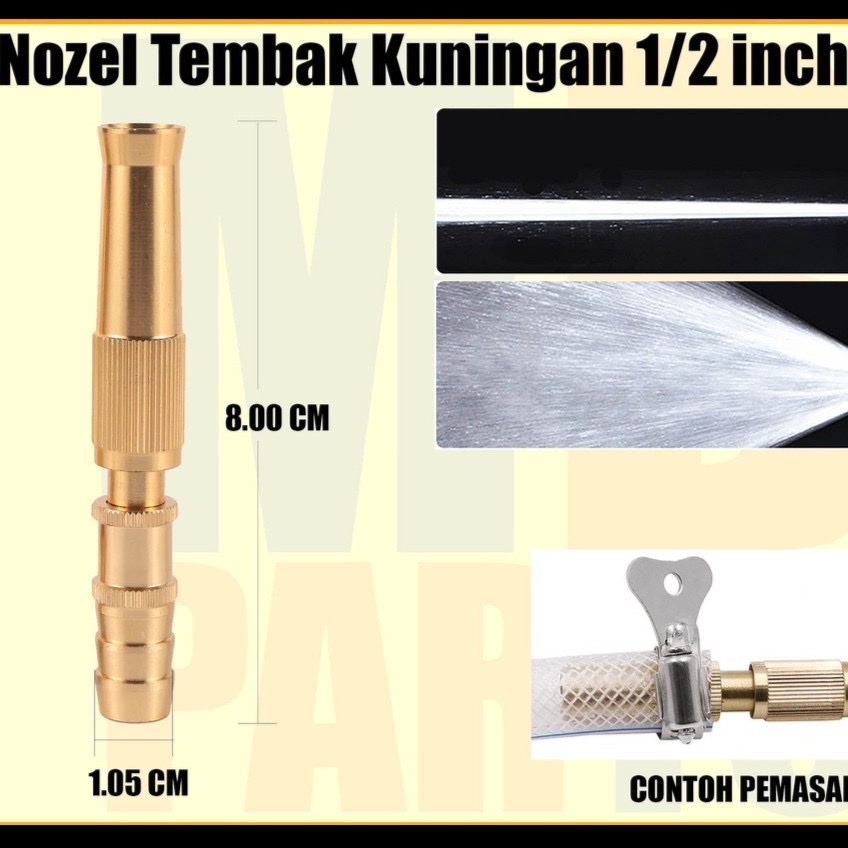 Nozle Sprayer Cucian Motor Taman / Semprotan Air Lurus Kuningan