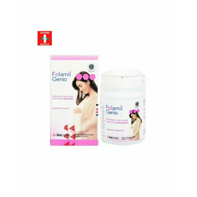 FOLAMIL GENIO botol 30tablet/FOLAMIL GOLD botol 30tablet, vitamin asam folat untuk ibu hamil dan men